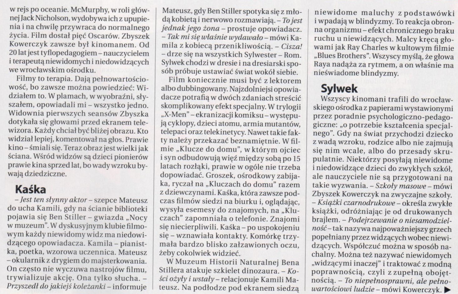 Artykuł w magazynie Polityka